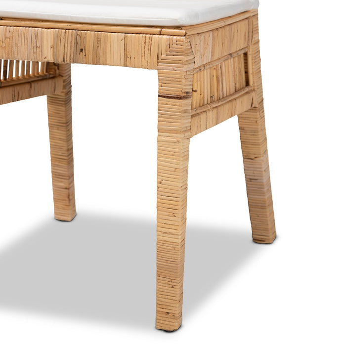 Suci Bohemian Rattan 2 Piece Dining Chair Set