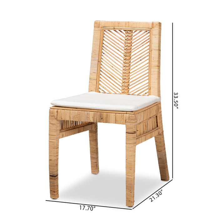 Suci Bohemian Rattan 2 Piece Dining Chair Set