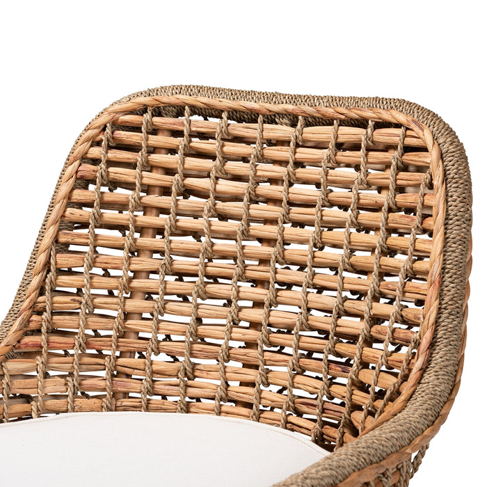 Kyle Natural Rattan & Seagrass Dining Chair with Removable Cushion
