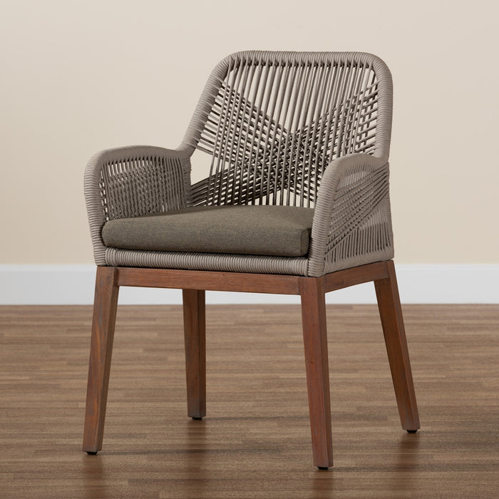 Jennifer Rope Dining Arm Chair/Grey