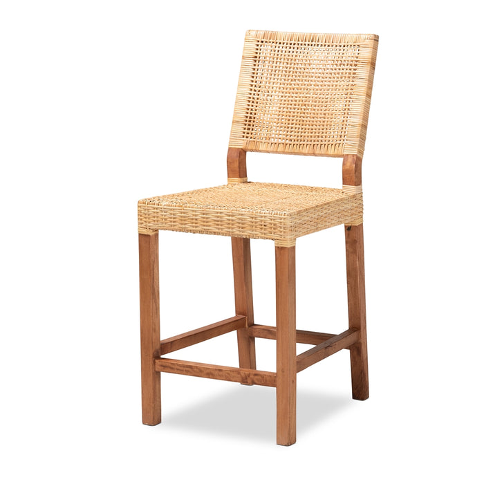 Lesia Natural Rattan Counter Stool – Bohemian Mango Wood Frame