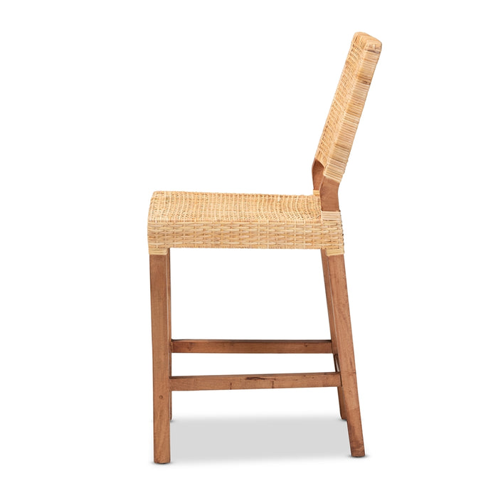 Lesia Natural Rattan Counter Stool – Bohemian Mango Wood Frame