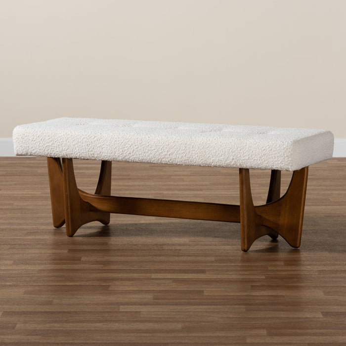 THEO JAPANDI WOOD BENCH/CREAM