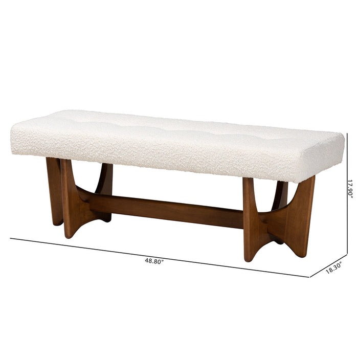THEO JAPANDI WOOD BENCH/CREAM