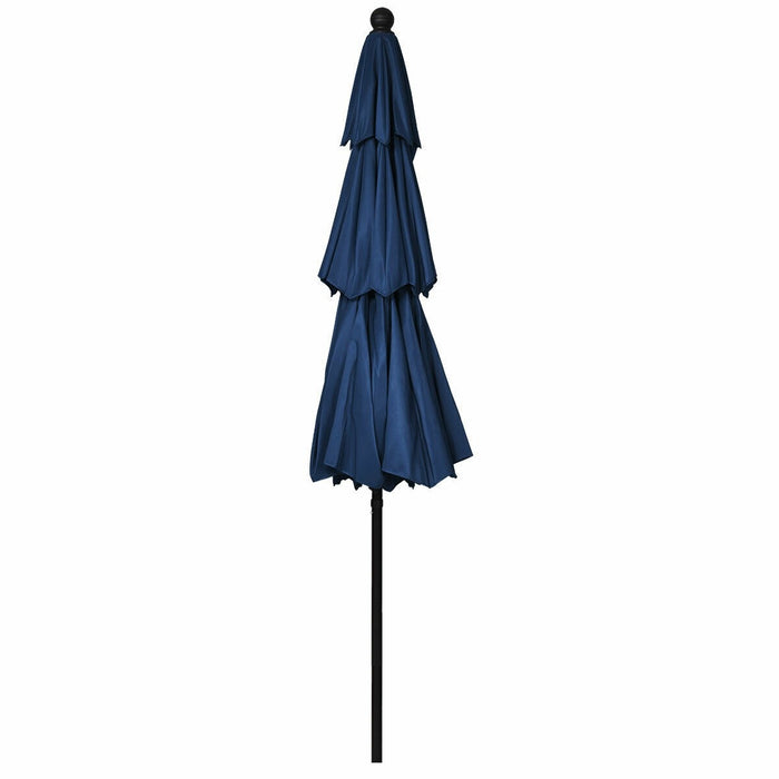 10ft 3 Tier Outdoor Patio Umbrella with Double Vented Tan 10ft 3 Tier Outdoor Patio Umbrella with Double Vented Tan