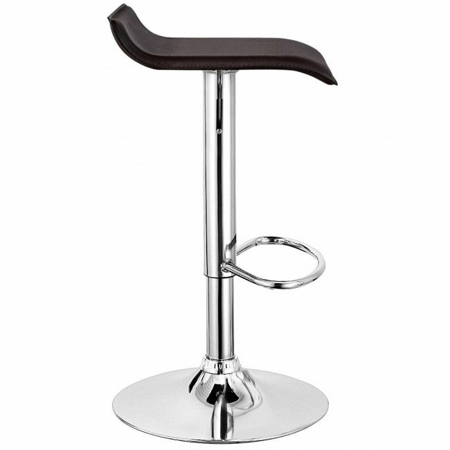 PU Leather Backless Bar Stools Set Of 2/Coffee