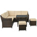 6 Pcs Patio Rattan Dining Sofa Funiture Set - Cool Stuff & Accessories