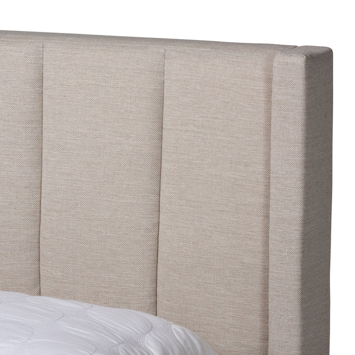 Coronado Queen Storage Platform Bed – Beige Mid-Century