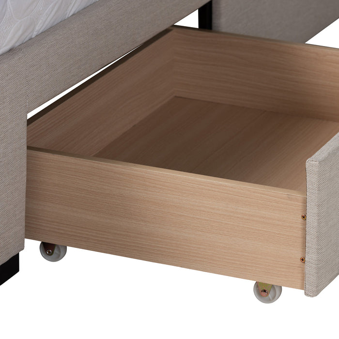 Coronado Queen Storage Platform Bed – Beige Mid-Century