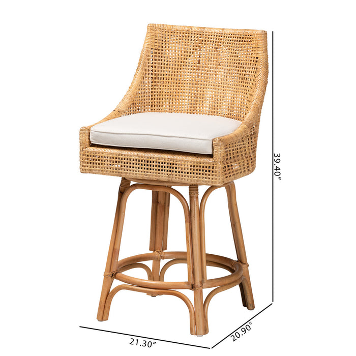BELLA MODERN BOHEMIAN RATTAN BAR STOOL