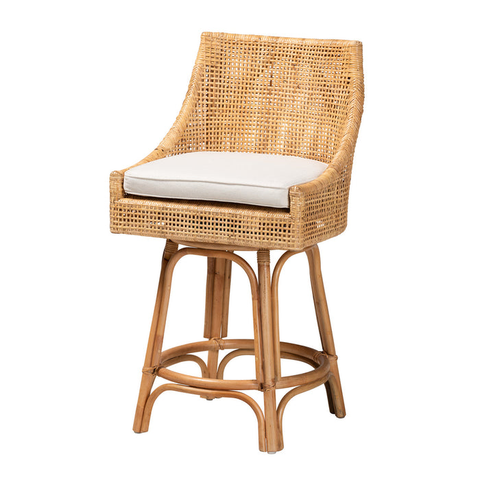 BELLA MODERN BOHEMIAN RATTAN BAR STOOL