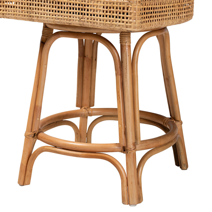 BELLA MODERN BOHEMIAN RATTAN BAR STOOL