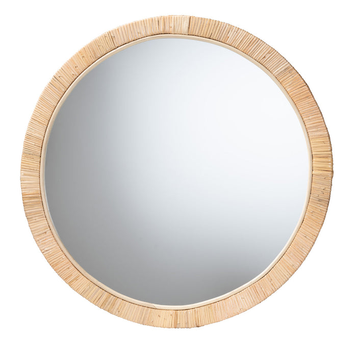 Ella Round Wall Mirror Rattan Accent