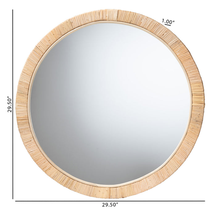 Ella Round Wall Mirror Rattan Accent