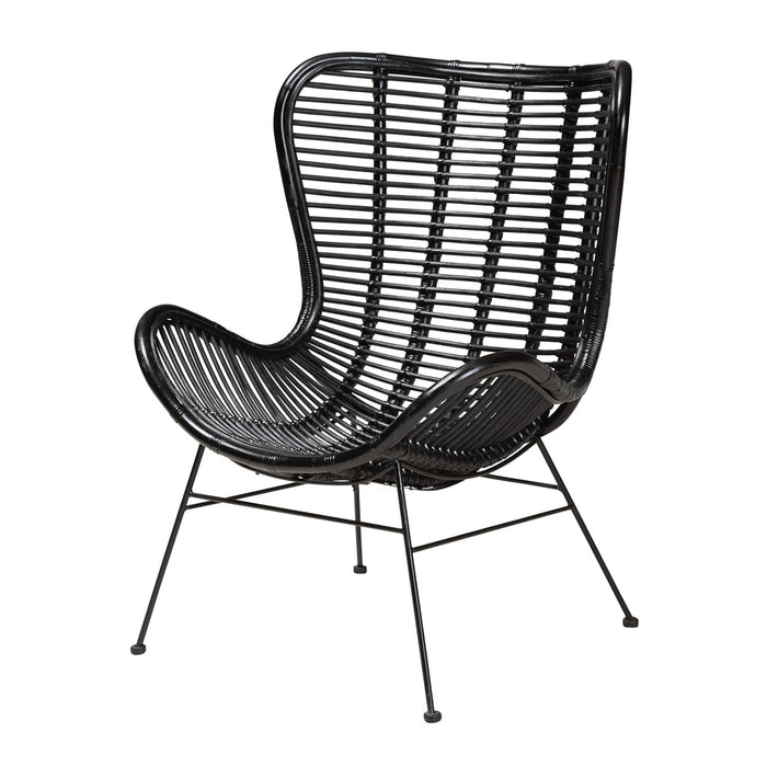 COLORADO MODERN RATTAN ACCENT CHAIR/BLACK