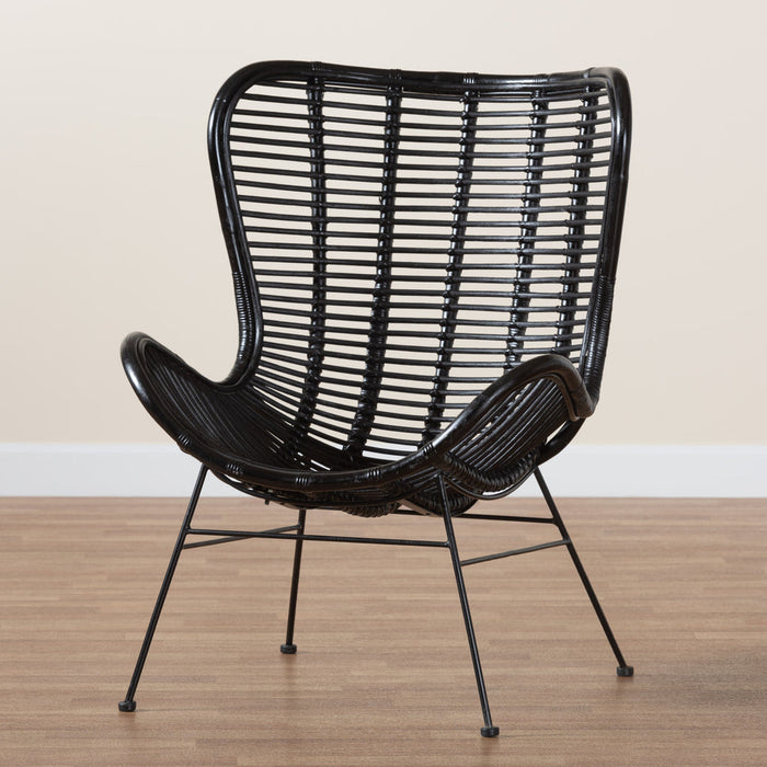 COLORADO MODERN RATTAN ACCENT CHAIR/BLACK