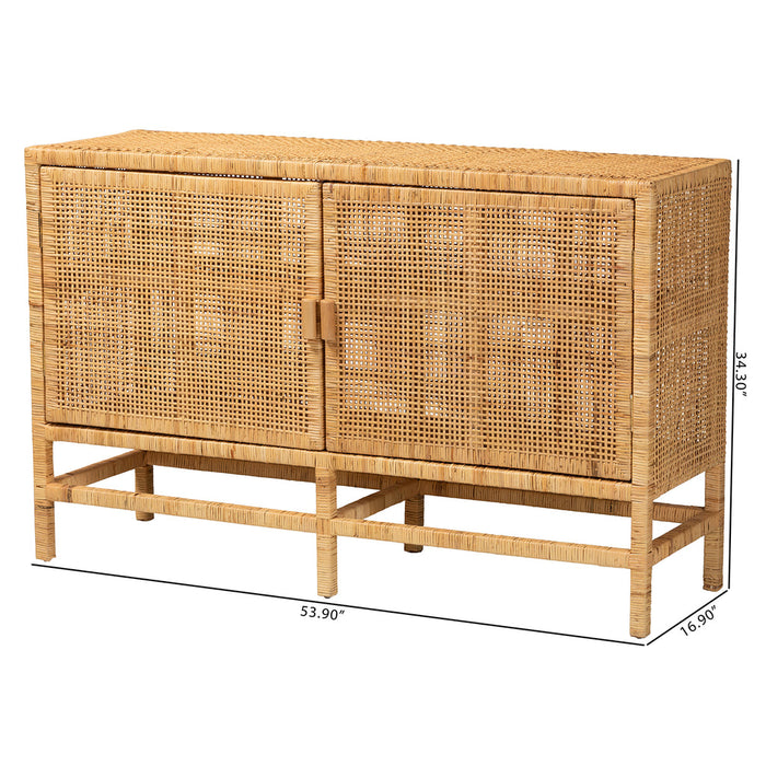 VIVAN BOHEMIAN RATTAN STORAGE CABINET