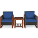 3 Pcs Patio Wicker Furniture Sofa Set with Wooden Frame and Cushion - Cool Stuff & Accessories