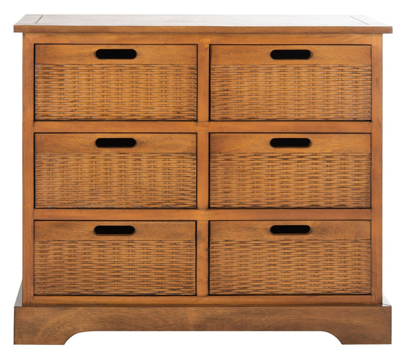 Landers 6 Drawer Storage Unit/ Honey