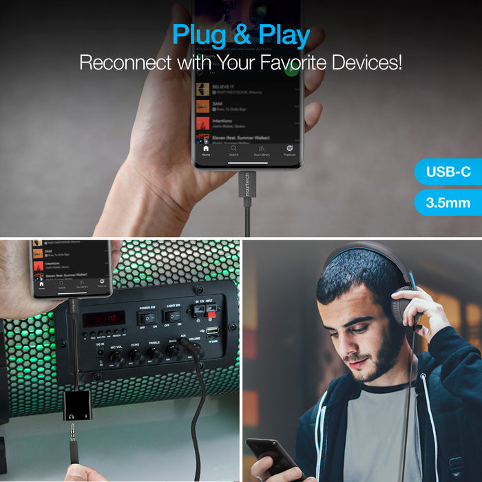 Naztech USB-C & 3.5mm Audio + Charge Adapter - Cool Stuff & Accessories