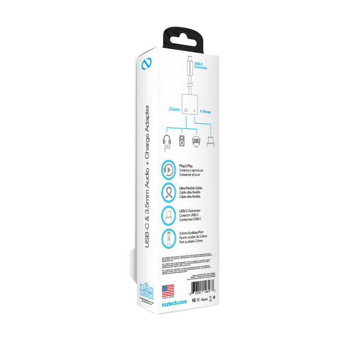 Naztech USB-C & 3.5mm Audio + Charge Adapter - Cool Stuff & Accessories