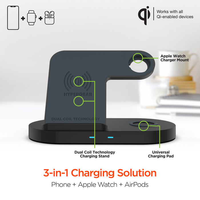 Hypergear 3 in 1 Wireless Charging Dock - Cool Stuff & Accessories