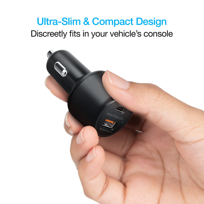 SpeedMax65 65W USB-C PD + USB Laptop Car Charger with Quick Charge 3.0 For iPhone and Android