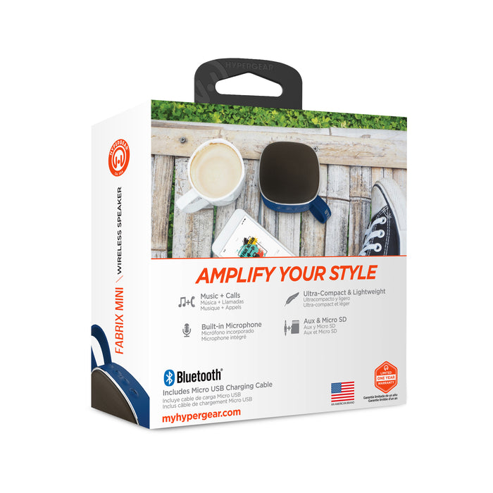 HyperGear Fabrix Mini Wireless Portable Speaker Blue