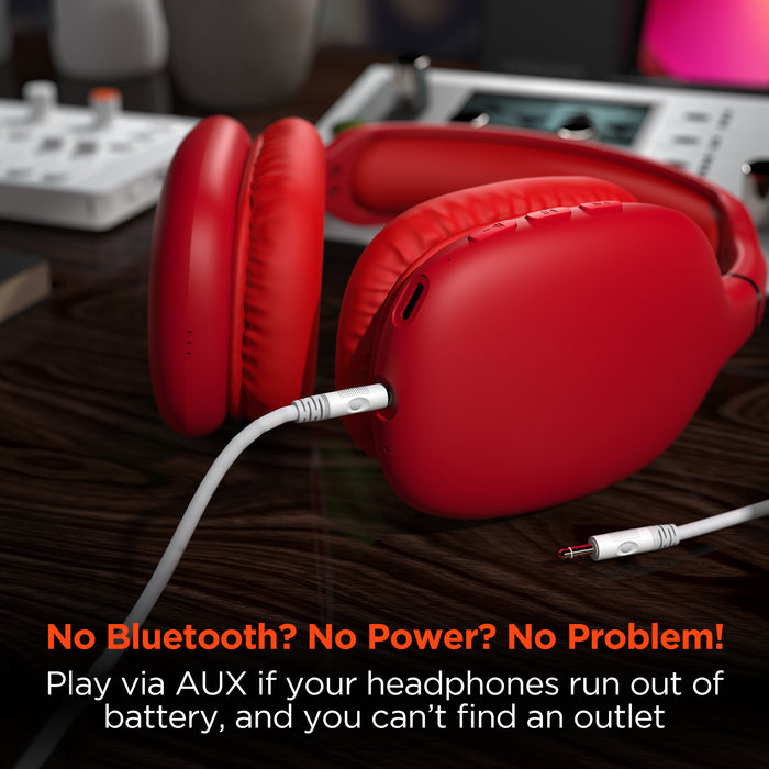 HyperGear VIBE Wireless Headphones Red