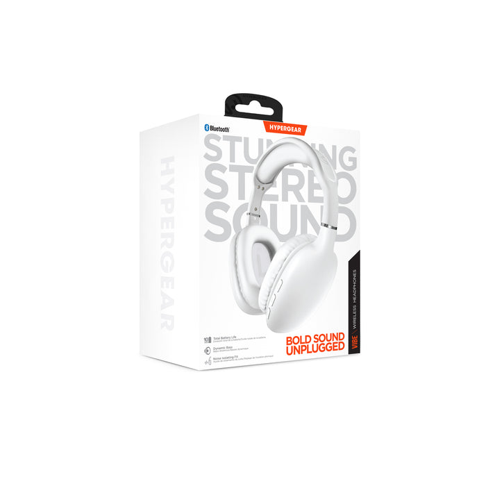 HyperGear VIBE Wireless Headphones White