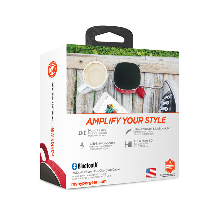 HyperGear Fabrix Mini Wireless Portable Speaker/Red