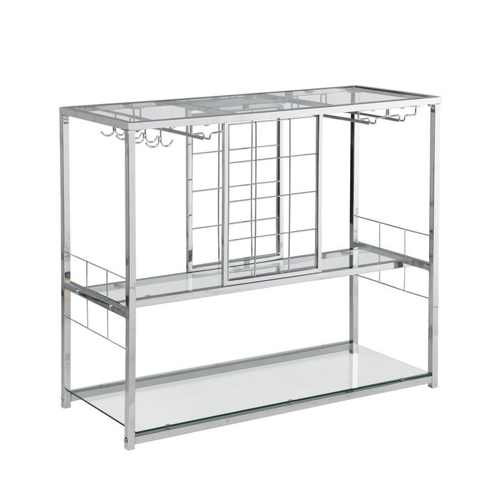 3 Tier Kitchen Trolley with Tempered Glass Shelves/ Chrome