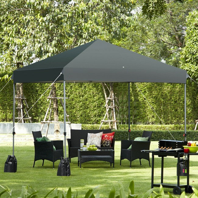 8 x 8 Feet Outdoor Canopy Tent with Roller Bag and Sand Bags/Grey