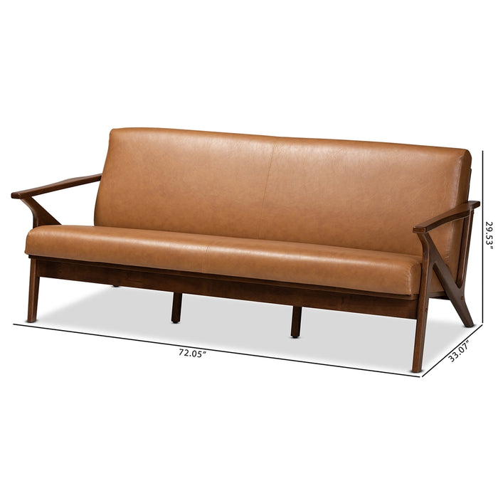 Bianca Mid Century Leather Effect Sofa - Cool Stuff & Accessories