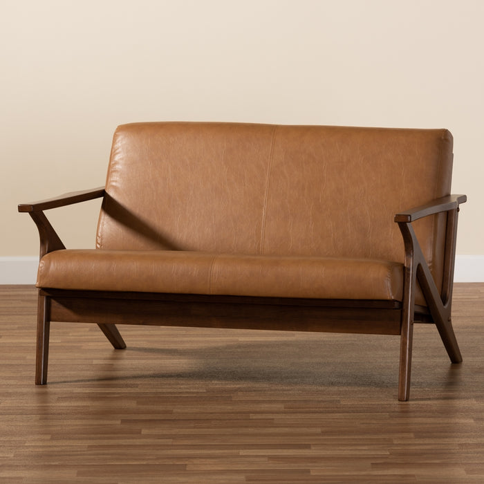 Bianca Mid Century Faux Leather Effect Loveseat - Cool Stuff & Accessories