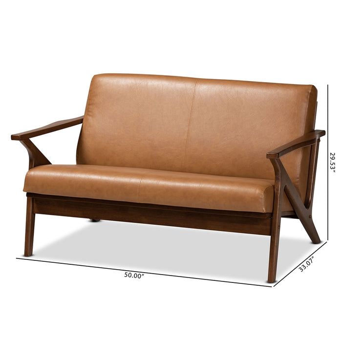 Bianca Mid Century Faux Leather Effect Loveseat - Cool Stuff & Accessories
