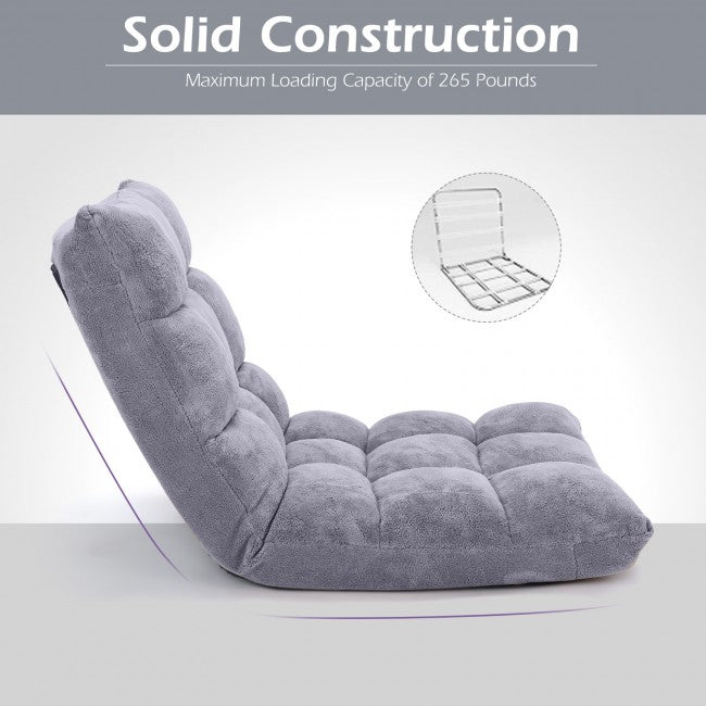 14 Position Adjustable Cushioned Floor Chair/Grey