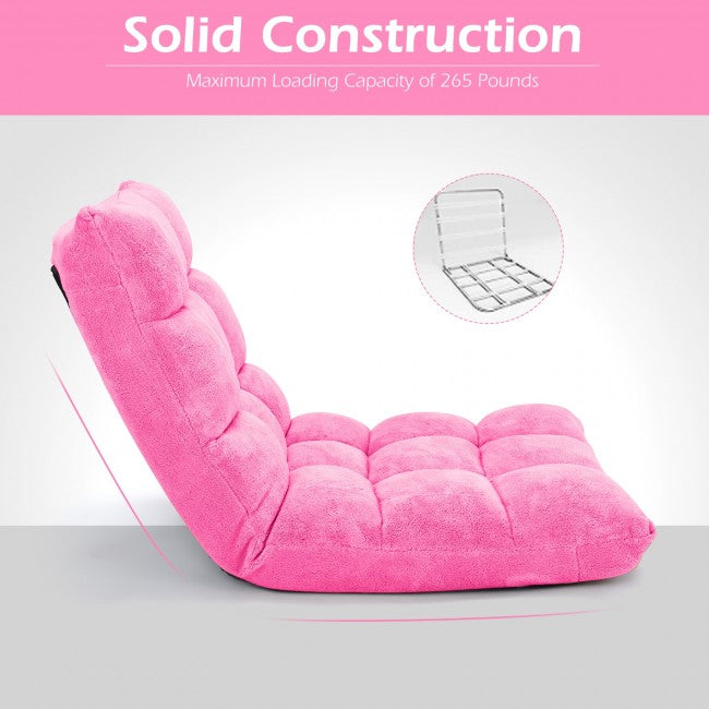 14 Position Adjustable Cushioned Floor Chair/Pink