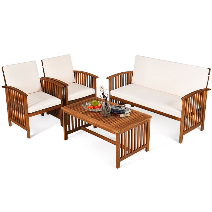 4PCS Patio Solid Wood Furniture Set - Cool Stuff & Accessories