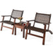 3PCS Outdoor Wooden Patio Rattan Furniture Set - Cool Stuff & Accessories