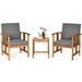 3PC Solid Wood Outdoor Patio Sofa Furniture Set - Cool Stuff & Accessories