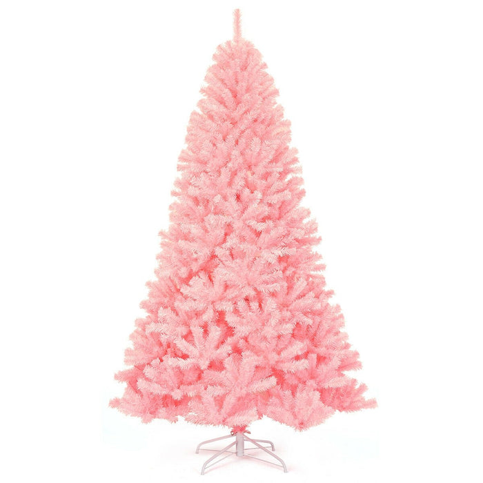 7.5 Feet Hinged Artificial Pink Christmas Tree