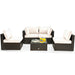 5Pcs Cushioned Patio Rattan Furniture Set - Cool Stuff & Accessories