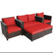 5 Pcs Patio Cushioned Rattan Furniture Set - Cool Stuff & Accessories