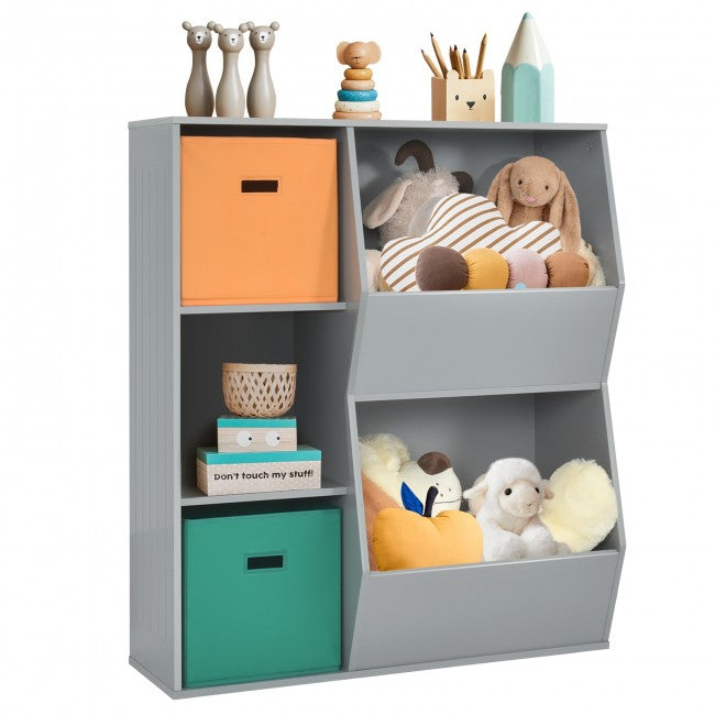 Kids Toy Storage Cabinet Shelf Organizer/Grey