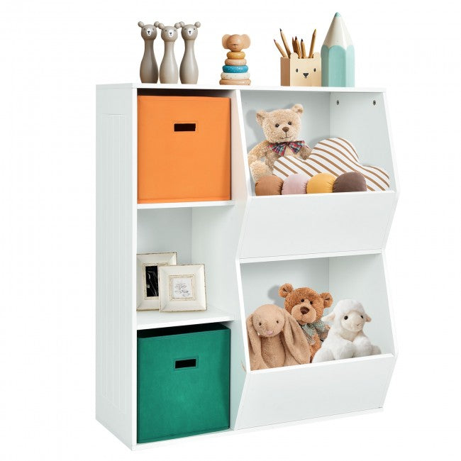 Kids Toy Storage Cabinet Shelf Organizer/White