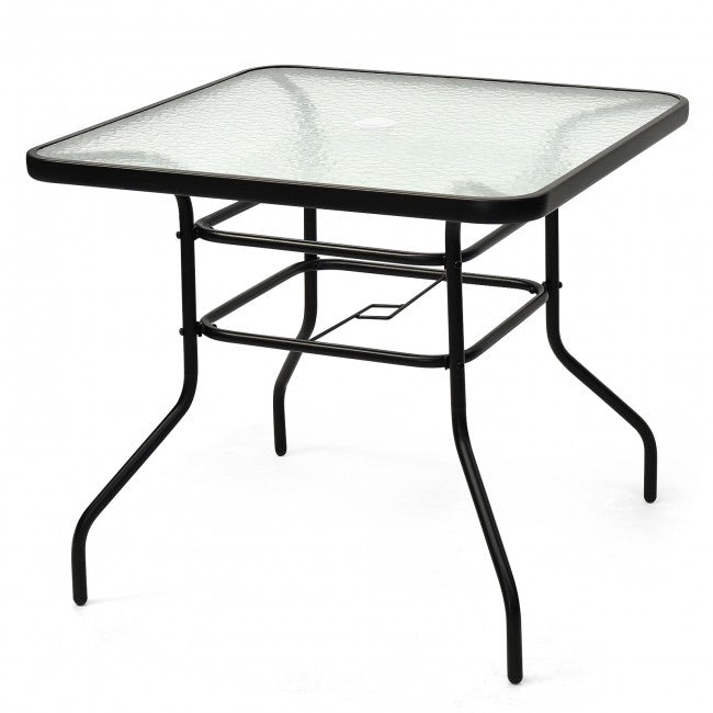 32 Inch Patio Frame Square Table/ Black