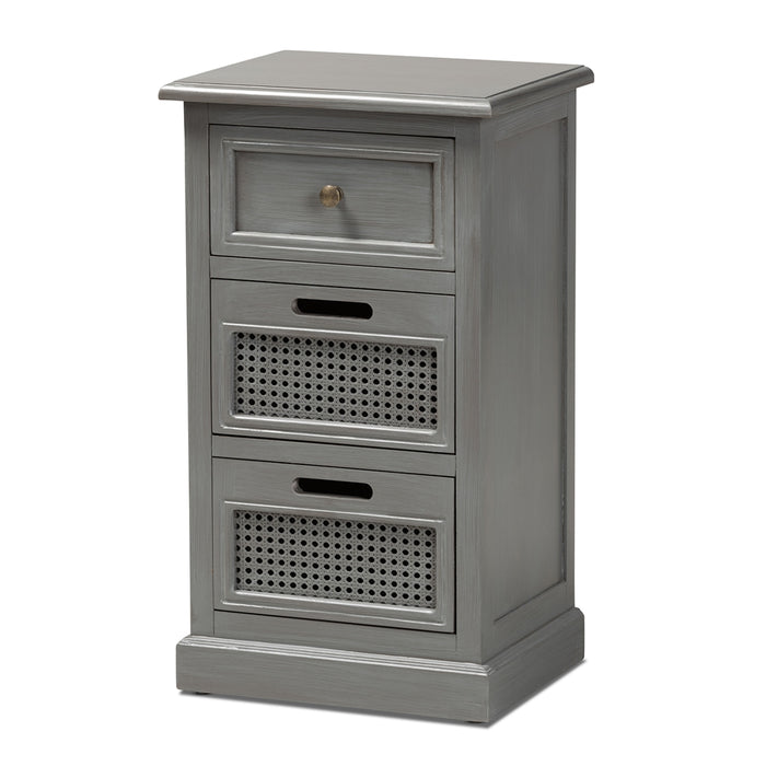 Sheldon Vintage Synthetic Rattan 3 Drawer Nightstand - Cool Stuff & Accessories