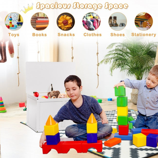 Wooden Chest Organizer Toy Storage Box/White