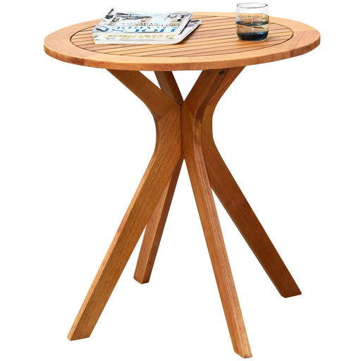 27" Outdoor Round Solid Wood Coffee Side Bistro Table - Cool Stuff & Accessories